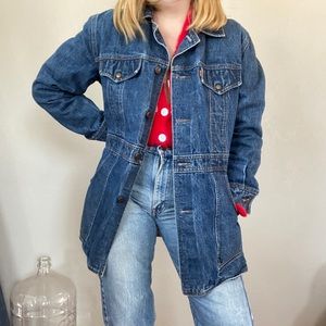 Vintage Orange Tab Levi’s Long Denim Jacket